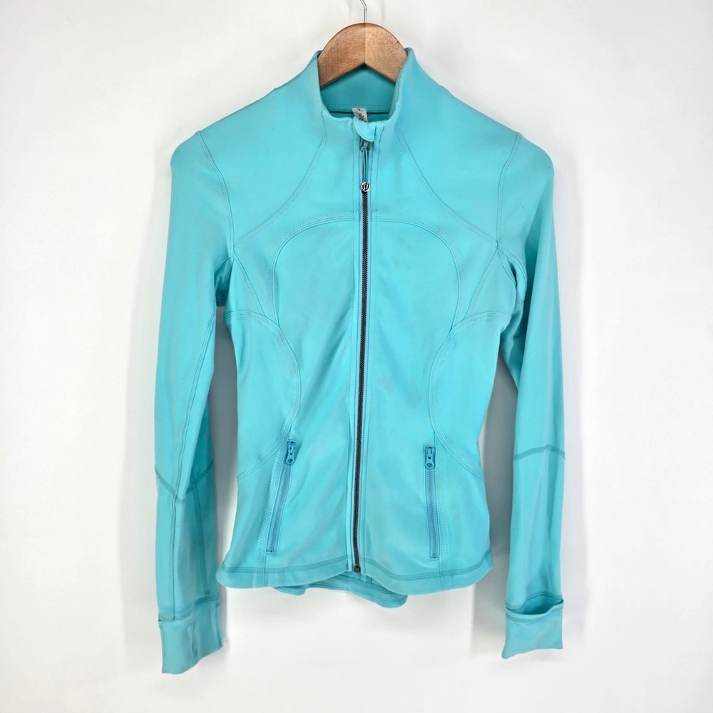 Lululemon Define Jacket Womens 4 Blue Full Zip Luon Athletic Yoga Workout Coat